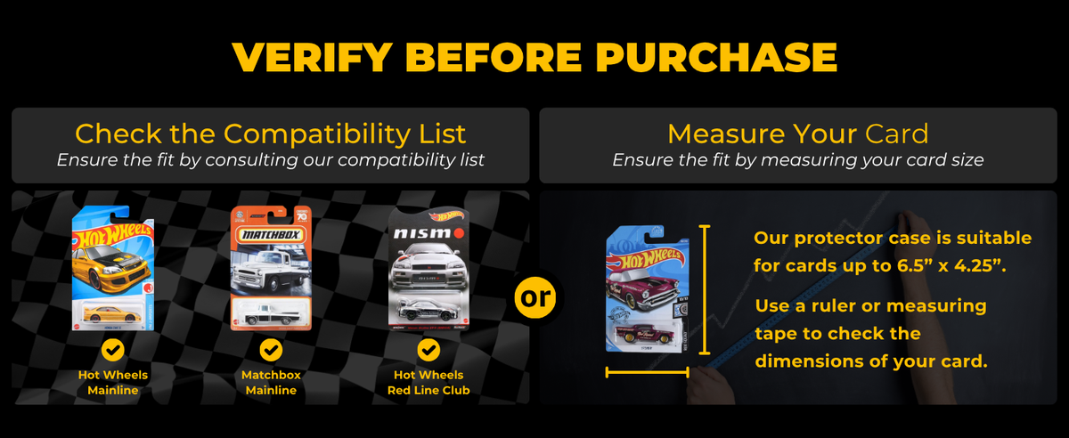 ONETHEKING Mainline Card Protector Cases for Hot Wheels and Matchbox