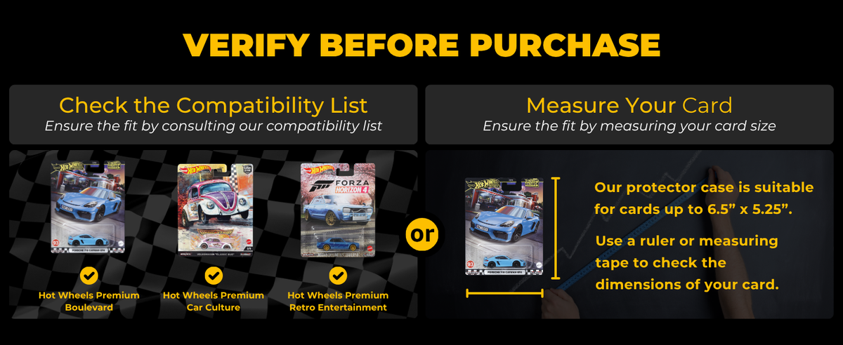 ONETHEKING Premium Card Protector Cases for Hot Wheels