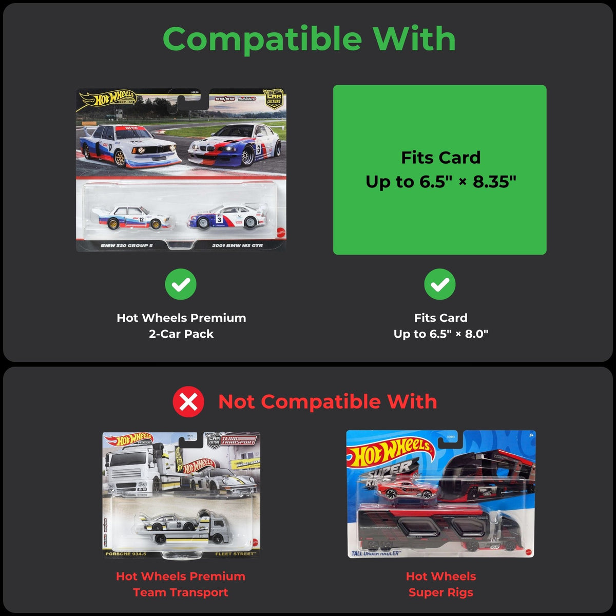 ONETHEKING 2-Car Pack Protector Cases for Hot Wheels